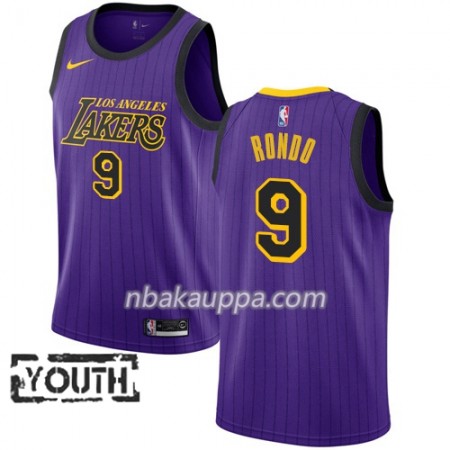 Los Angeles Lakers Rajon Rondo 9 2018-19 Nike City Edition Violetti Pelipaidat Swingman - Lasten